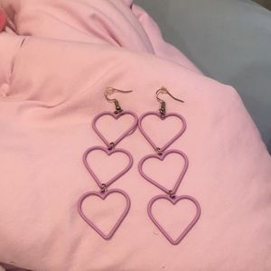 Pastel Purple Heart earrings